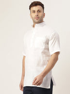 RIAG Men's White Cotton Short Ethnic Kurta - Distacart