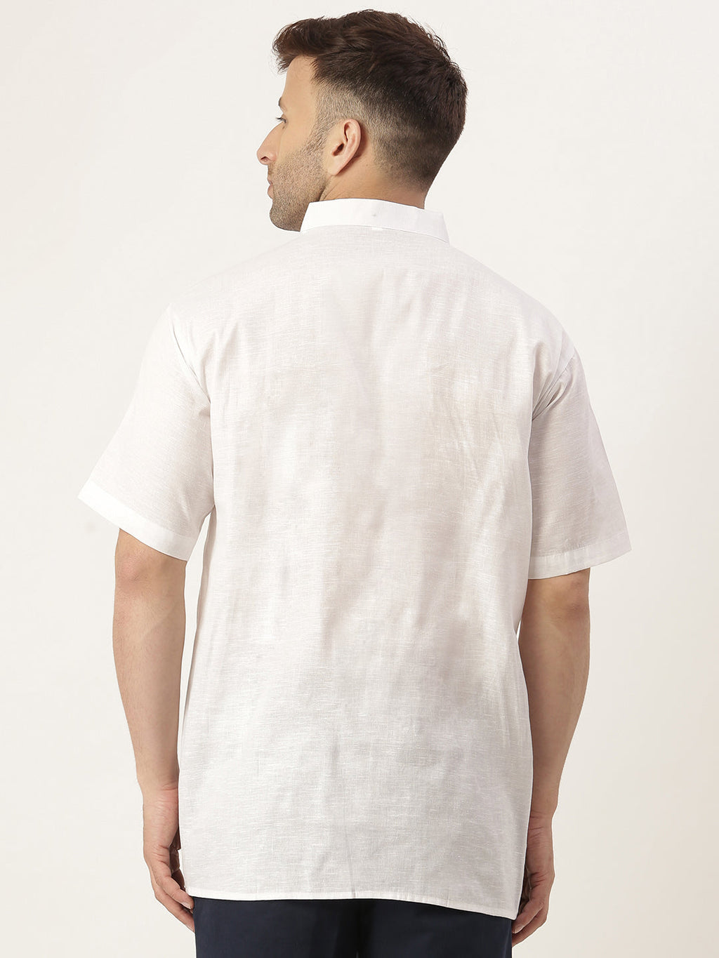 RIAG Men's White Cotton Short Ethnic Kurta - Distacart