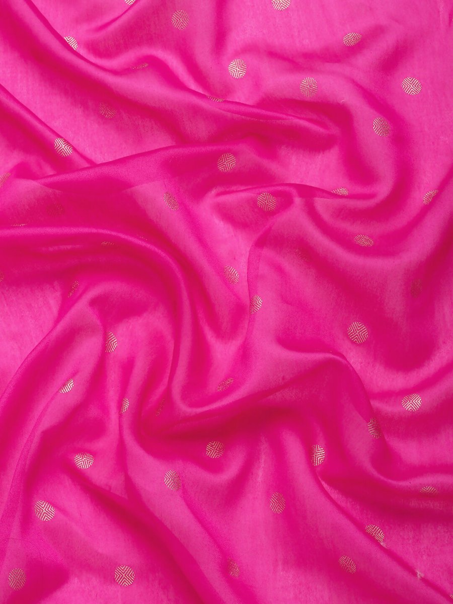 Ahalyaa Women's Traditional Semi Stitch Saree - Fuchsia