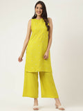 Joban Fashion Mustard Rayon and Embroidered Work Straight Kurta Bottom Set