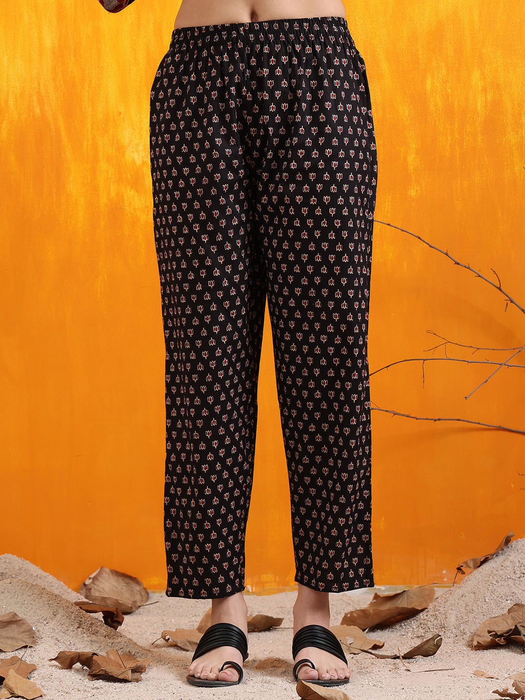 Printed Designer Neck Flared Anarkali Kurta With Pant & Dupatta, Black - Hiral Fashion - Distacart