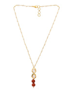 Ruby Raang Red Jasper Kundan Necklace