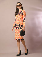 Myshka Women's Multi Printed Round Neck Party Top With Skirt Co-ord set