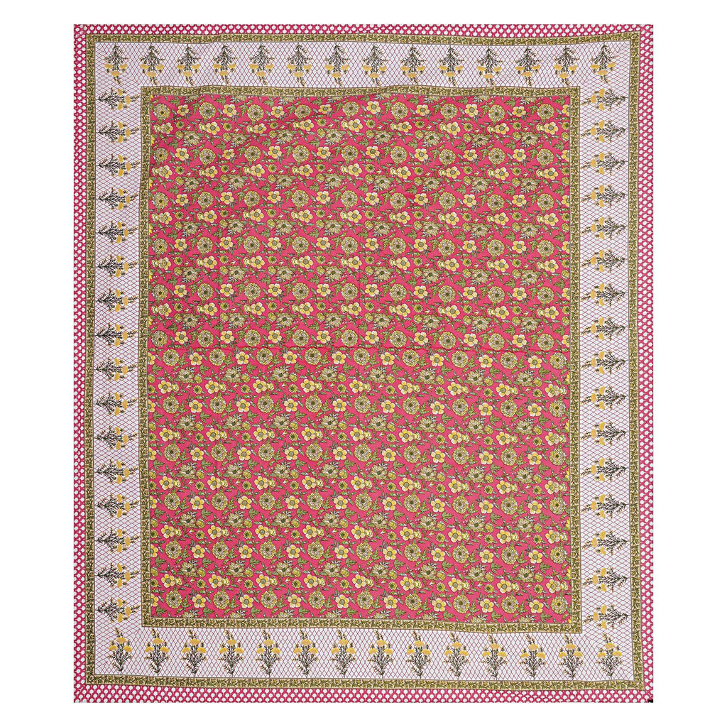 Rudra Bazaar Red 210 TC Cotton Double King Bedsheet With 2 Pillow Covers - Distacart