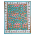 Rudra Bazaar Turquoise Blue 210 TC Cotton Double King Bedsheet With 2 Pillow Covers - Distacart