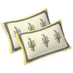 Rudra Bazaar Yellow 210 TC Cotton Double King Bedsheet With 2 Pillow Covers - Distacart
