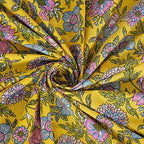 Rudra Bazaar Yellow 210 TC Cotton Double King Bedsheet With 2 Pillow Covers - Distacart
