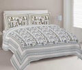 Rudra Bazaar Olive 210 TC Cotton Double King Bedsheet With 2 Pillow Covers - Distacart