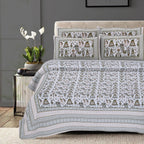 Rudra Bazaar Olive 210 TC Cotton Double King Bedsheet With 2 Pillow Covers - Distacart
