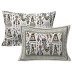 Rudra Bazaar Olive 210 TC Cotton Double King Bedsheet With 2 Pillow Covers - Distacart