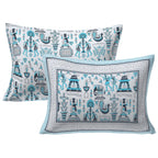 Rudra Bazaar Blue 210 TC Cotton Double King Bedsheet With 2 Pillow Covers - Distacart
