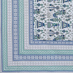 Rudra Bazaar Turquoise Blue 210 TC Cotton Double King Bedsheet With 2 Pillow Covers - Distacart