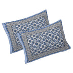 Rudra Bazaar Blue 210 TC Cotton Double King Bedsheet With 2 Pillow Covers - Distacart