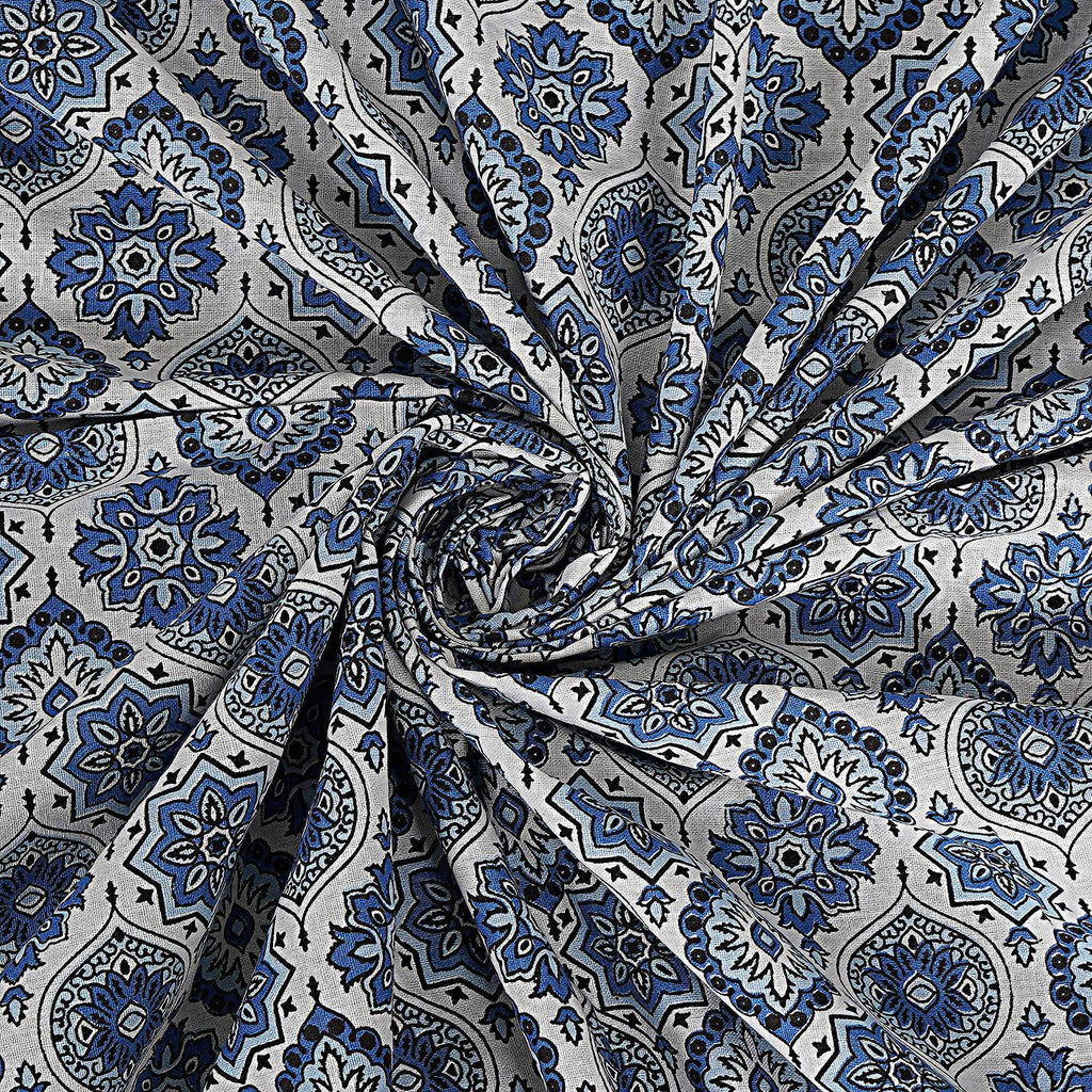 Rudra Bazaar Blue 210 TC Cotton Double King Bedsheet With 2 Pillow Covers - Distacart