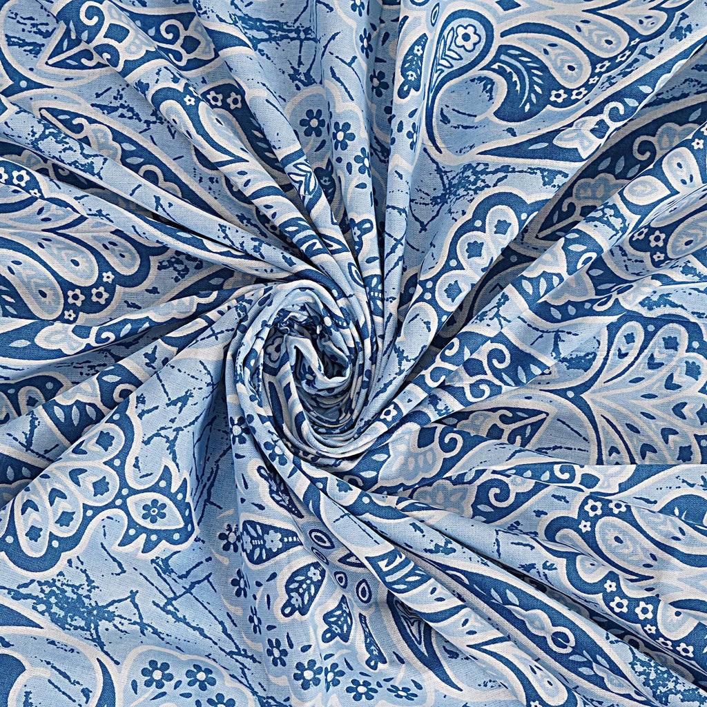 Rudra Bazaar Blue 210 TC Cotton Double King Bedsheet With 2 Pillow Covers - Distacart