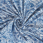 Rudra Bazaar Blue 210 TC Cotton Double King Bedsheet With 2 Pillow Covers - Distacart