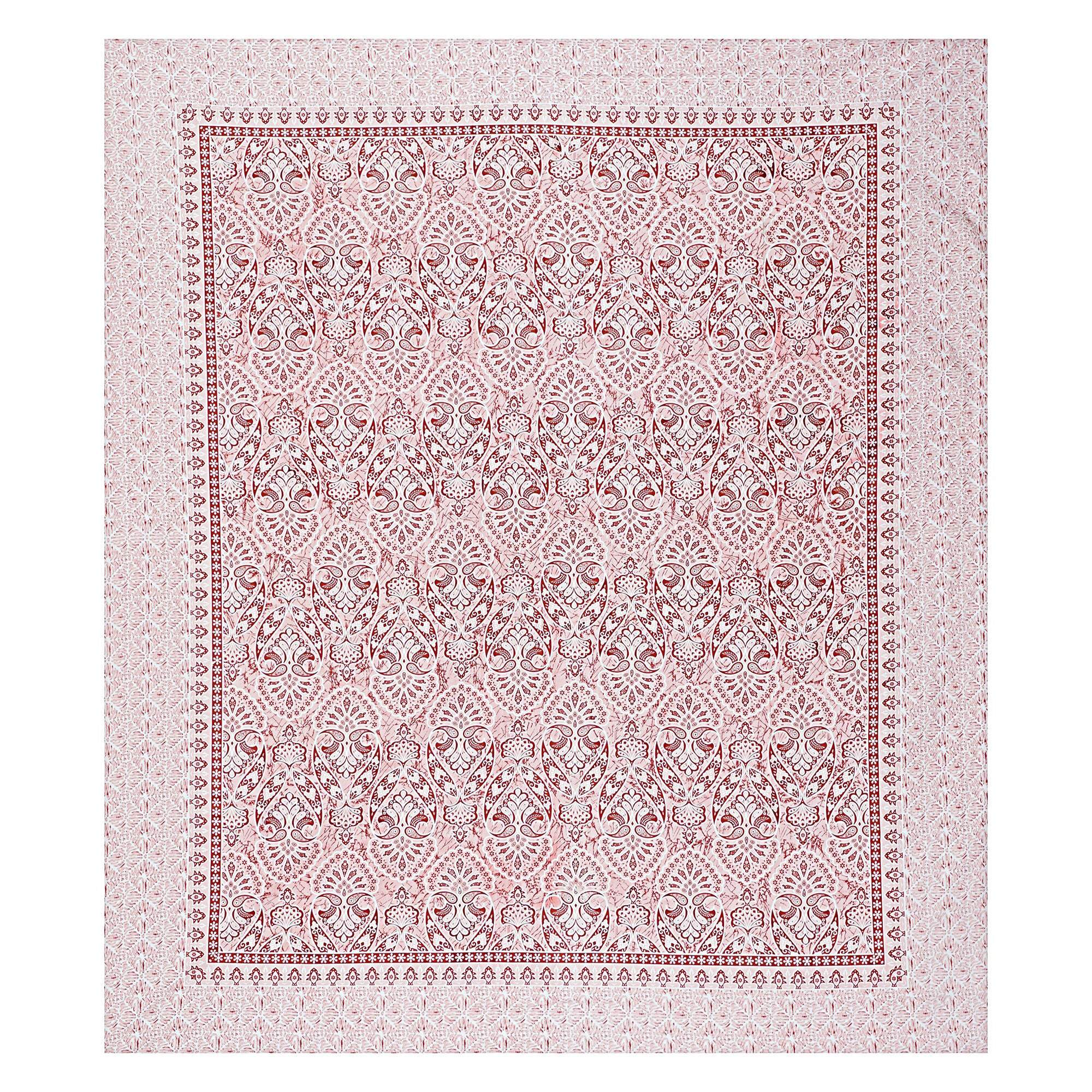 Rudra Bazaar Peach 210 TC Cotton Double King Bedsheet With 2 Pillow Covers - Distacart