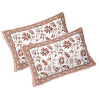 Rudra Bazaar Brown 210 TC Cotton Double King Bedsheet With 2 Pillow Covers - Distacart