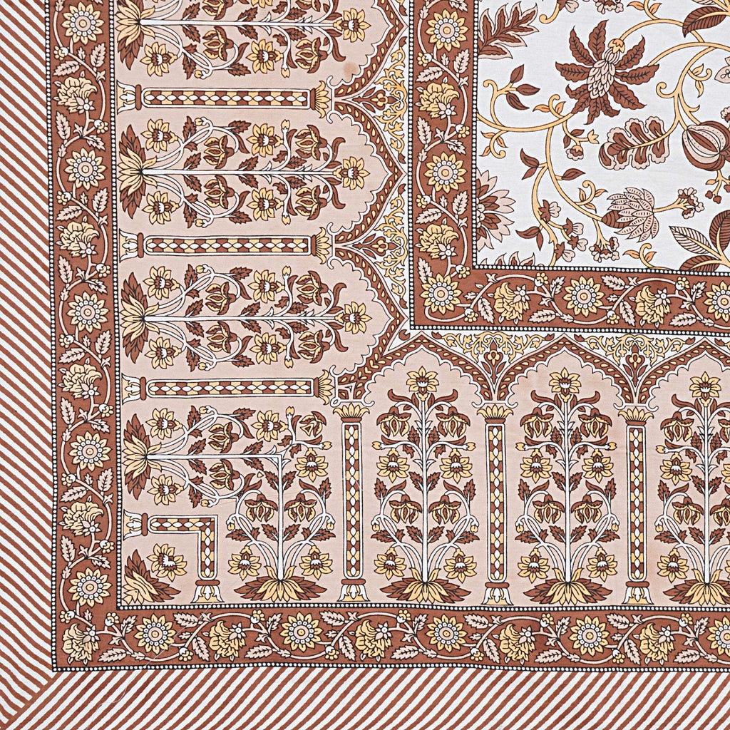 Rudra Bazaar Brown 210 TC Cotton Double King Bedsheet With 2 Pillow Covers - Distacart