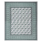 Rudra Bazaar Sea Green 210 TC Cotton Double King Bedsheet With 2 Pillow Covers - Distacart
