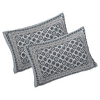 Rudra Bazaar Grey 210 TC Cotton Double King Bedsheet With 2 Pillow Covers - Distacart