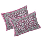Rudra Bazaar Pink 210 TC Cotton Double King Bedsheet With 2 Pillow Covers - Distacart