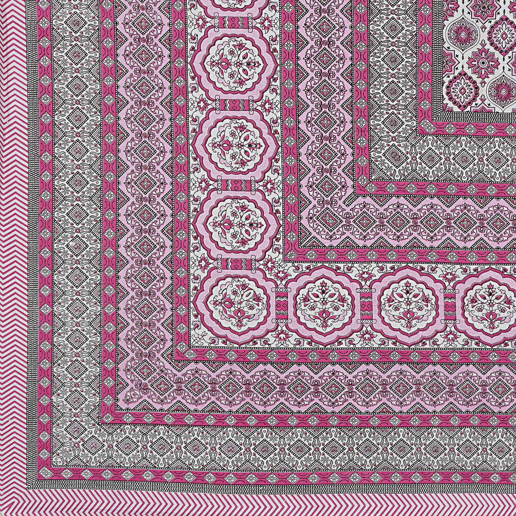 Rudra Bazaar Pink 210 TC Cotton Double King Bedsheet With 2 Pillow Covers - Distacart