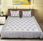 Rudra Bazaar Sea Green 210 TC Cotton Double King Bedsheet With 2 Pillow Covers - Distacart