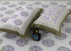Rudra Bazaar Sea Green 210 TC Cotton Double King Bedsheet With 2 Pillow Covers - Distacart