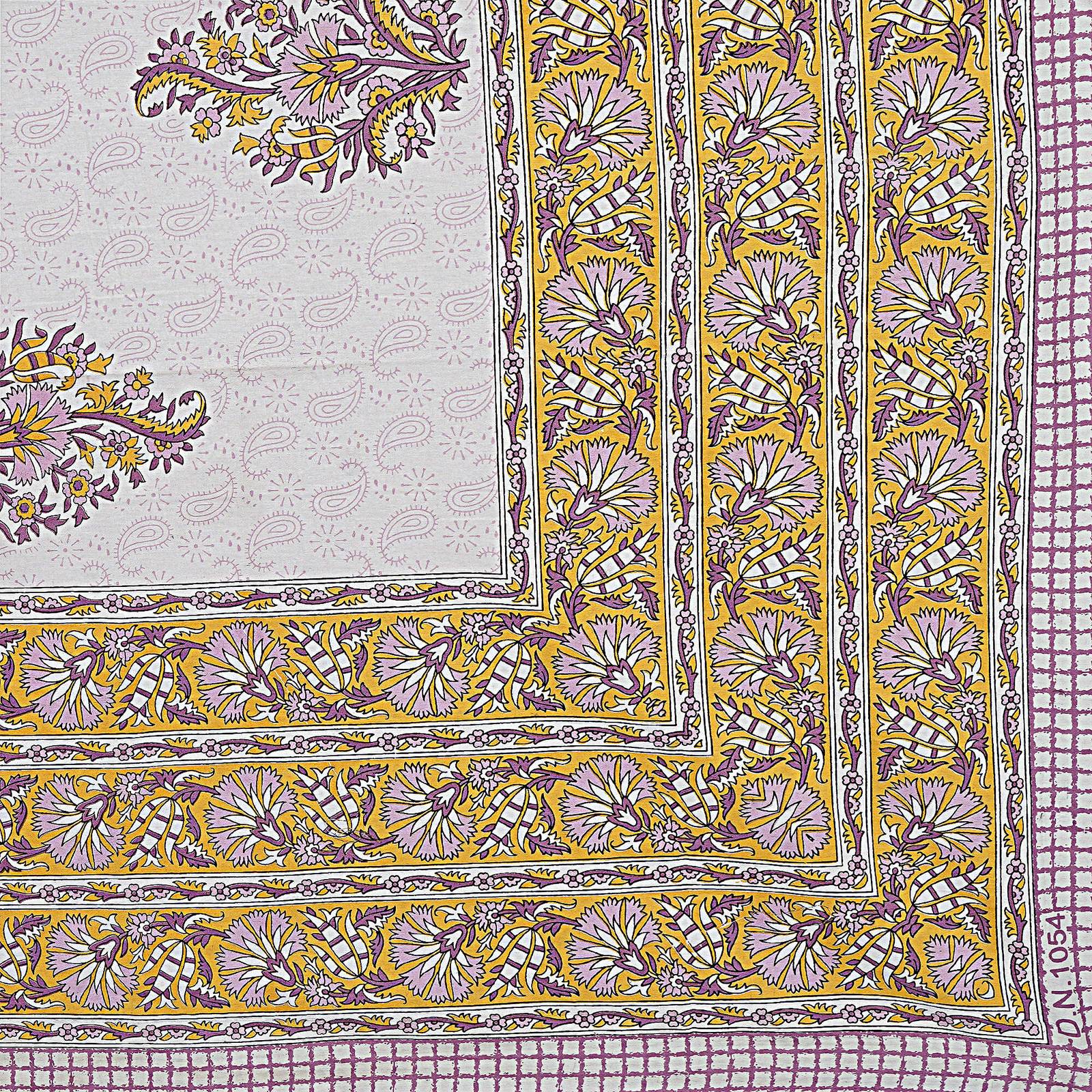 Rudra Bazaar Purple Gold 210 TC Cotton Double King Bedsheet With 2 Pillow Covers - Distacart