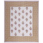 Rudra Bazaar Purple Gold 210 TC Cotton Double King Bedsheet With 2 Pillow Covers - Distacart