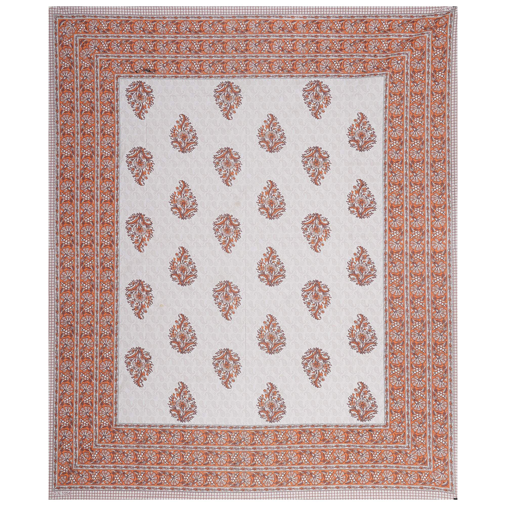 Rudra Bazaar Orange 210 TC Cotton Double King Bedsheet With 2 Pillow Covers - Distacart