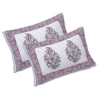 Rudra Bazaar Purple 210 TC Cotton Double King Bedsheet With 2 Pillow Covers - Distacart