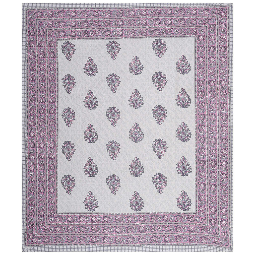Rudra Bazaar Purple 210 TC Cotton Double King Bedsheet With 2 Pillow Covers - Distacart