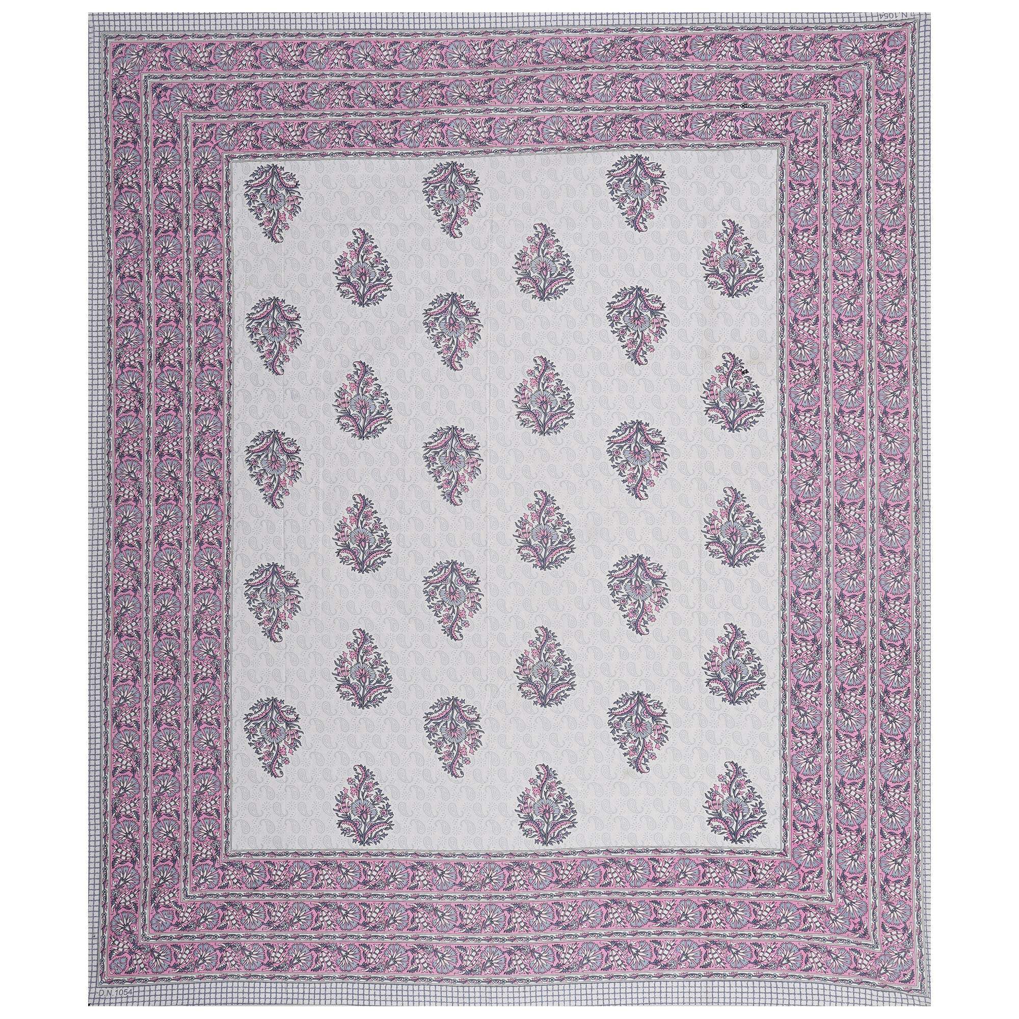 Rudra Bazaar Purple 210 TC Cotton Double King Bedsheet With 2 Pillow Covers - Distacart