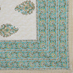 Rudra Bazaar Green 210 TC Cotton Double King Bedsheet With 2 Pillow Covers - Distacart