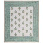 Rudra Bazaar Green 210 TC Cotton Double King Bedsheet With 2 Pillow Covers - Distacart