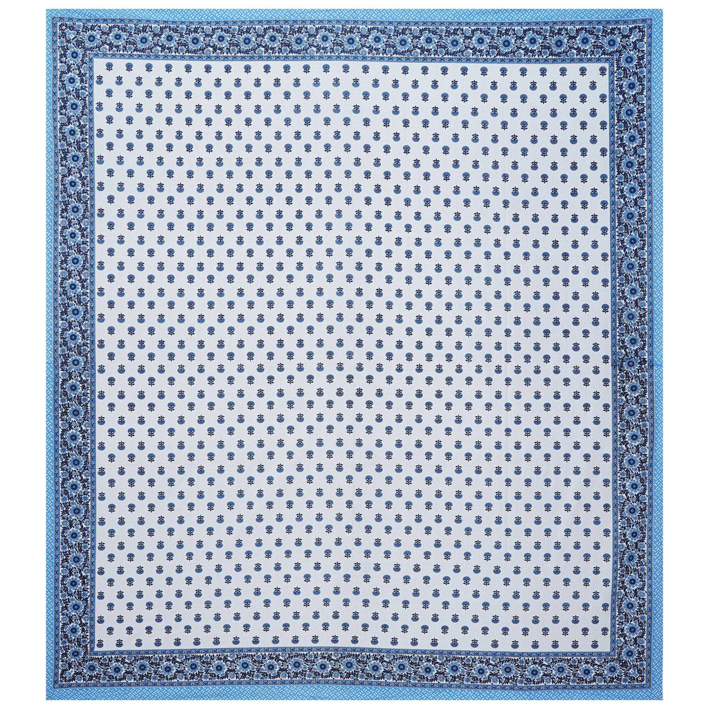 Rudra Bazaar Blue 210 TC Cotton Double King Bedsheet With 2 Pillow Covers - Distacart
