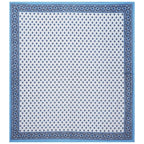 Rudra Bazaar Blue 210 TC Cotton Double King Bedsheet With 2 Pillow Covers - Distacart