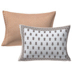 Rudra Bazaar Brown 210 TC Cotton Double King Bedsheet With 2 Pillow Covers - Distacart