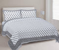 Rudra Bazaar Grey 210 TC Cotton Double King Bedsheet With 2 Pillow Covers - Distacart