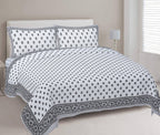 Rudra Bazaar Grey 210 TC Cotton Double King Bedsheet With 2 Pillow Covers - Distacart