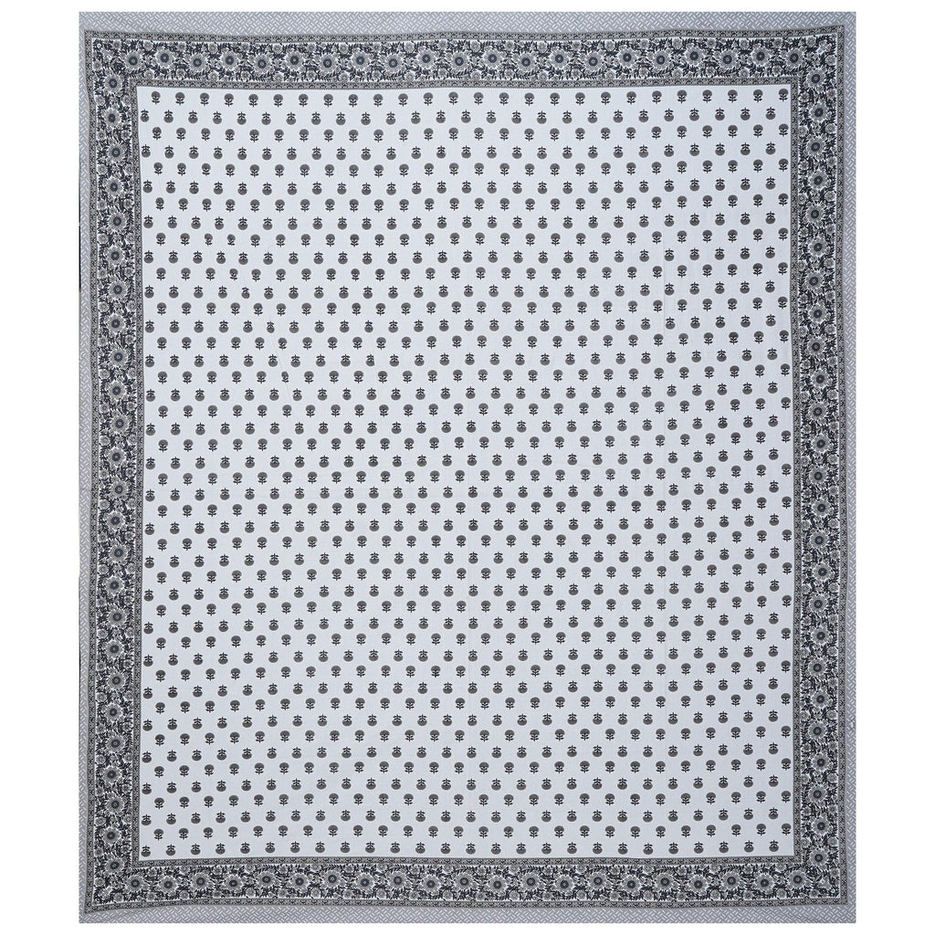 Rudra Bazaar Grey 210 TC Cotton Double King Bedsheet With 2 Pillow Covers - Distacart