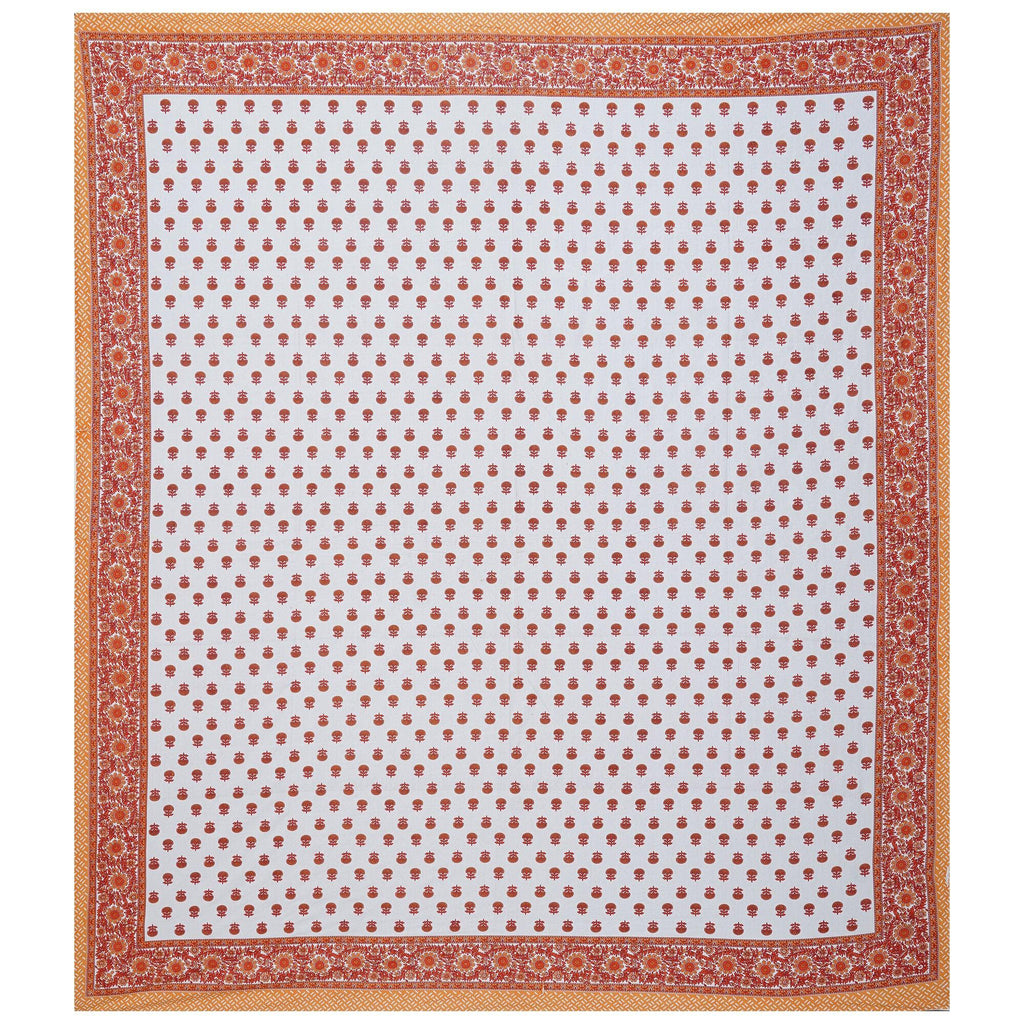 Rudra Bazaar Orange 210 TC Cotton Double King Bedsheet With 2 Pillow Covers - Distacart