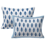 Rudra Bazaar Blue 210 TC Cotton Double King Bedsheet With 2 Pillow Covers - Distacart