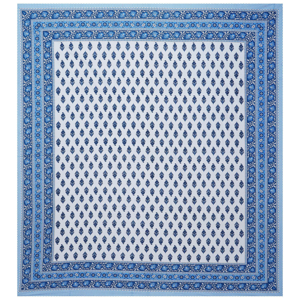 Rudra Bazaar Blue 210 TC Cotton Double King Bedsheet With 2 Pillow Covers - Distacart
