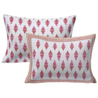 Rudra Bazaar Pink 210 TC Cotton Double King Bedsheet With 2 Pillow Covers - Distacart