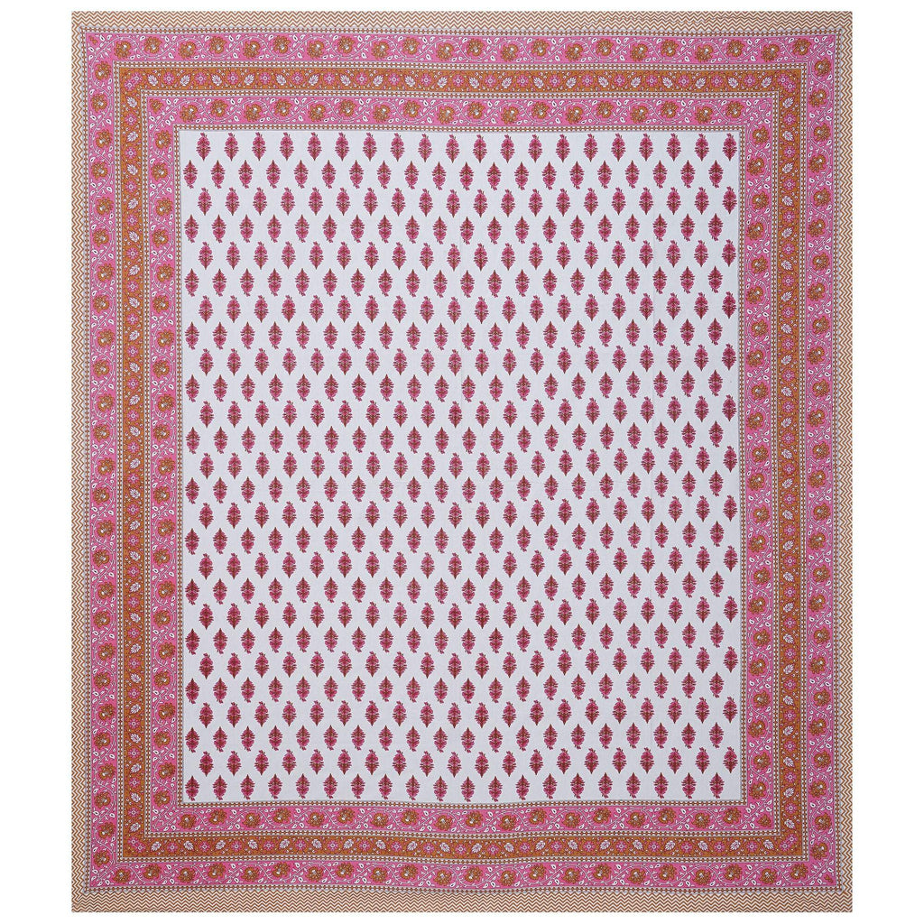 Rudra Bazaar Pink 210 TC Cotton Double King Bedsheet With 2 Pillow Covers - Distacart