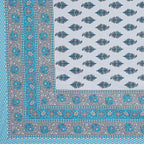 Rudra Bazaar Turquoise Blue 210 TC Cotton Double King Bedsheet With 2 Pillow Covers - Distacart