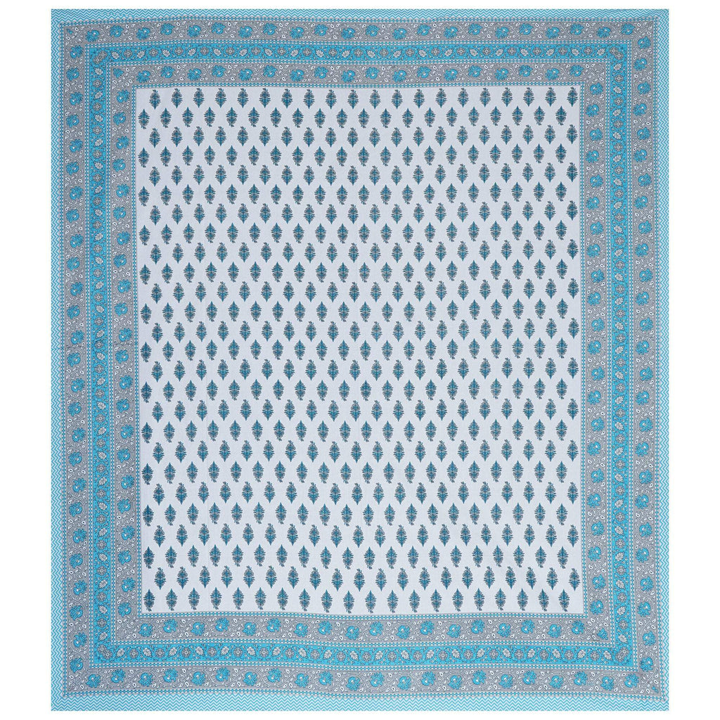 Rudra Bazaar Turquoise Blue 210 TC Cotton Double King Bedsheet With 2 Pillow Covers - Distacart
